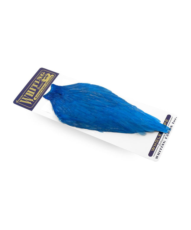 Whiting American Rooster Cape - White Dyed Kingfisher Blue