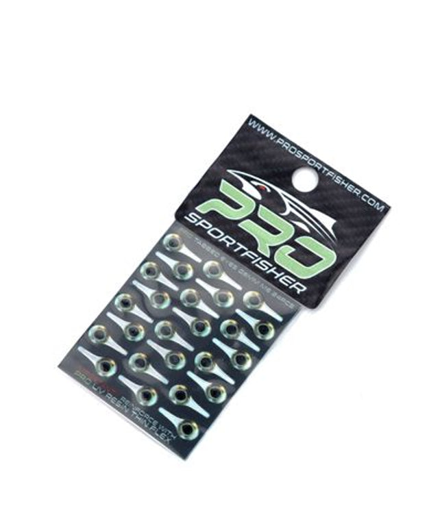 Pro Sportfisher 3D Tabbed Eyes - Silver/Yellow