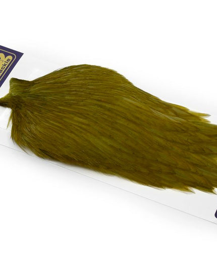 Whiting American Rooster Cape - White Dyed Dark Olive