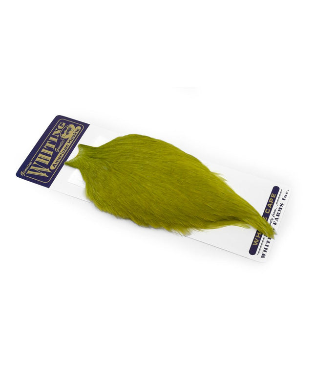 Whiting American Rooster Cape - White Dyed Olive