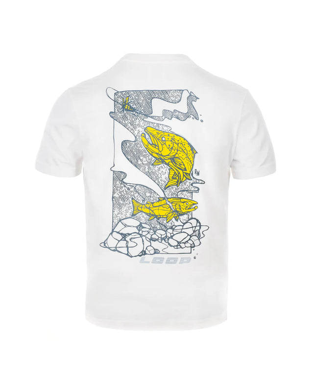 Loop Atlantic Salmon Graphic T-Shirt - Optic White